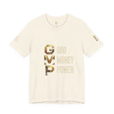 GVP 'God Money Power' Graphic Tee – Gold Lettering Christian Streetwear