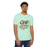 T-Shirt — GMP "God Money Power" Gold Script Graphic