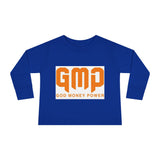 Toddler Long Sleeve Tee — GMP "God Money Power" Orange Graphic