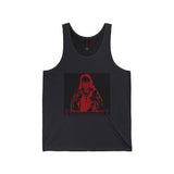 Red Saint Graphic Tank Top – Dark Religious Art Tee