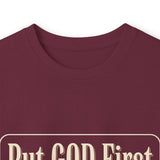 Inspirational Faith Hustle Long Sleeve Tee — “Put GOD First, Hustle For The MONEY, Put Yourself In POWER”