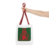 Religious Icon Tote Bag — Red & Green Saint Artwork All-Over Print