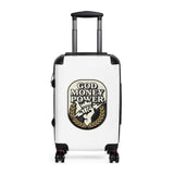 Suitcase — 'God Money Power' Travel Luggage with Bold Emblem