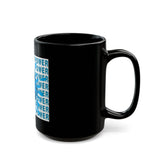 God Money Power Black Mug — Bold Blue Graphic Coffee Cup