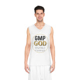 GMP GOD Money Power Basketball Jersey — White Motivational Athletic Tank
