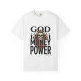 God Money Power- Skull T-Shirt — Gothic Skull Graphic Tee