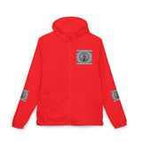 Windbreaker Jacket — "GOD MONEY POWER" Camo Zip-Up Hooded Jacket