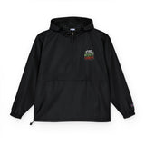 God Money Power- Packable Anorak Jacket — Bright Orange Hooded Windbreaker with Small Graphic