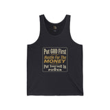 Faith & Hustle Tank Top — "Put GOD First, Hustle For The MONEY, Put Yourself In POWER" Motivational Christian Tank