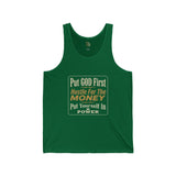 Faith & Hustle Tank Top — "Put GOD First, Hustle For The MONEY, Put Yourself In POWER" Motivational Christian Tank