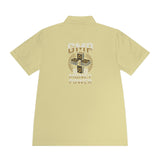 Money Power Polo — Men's White Sport Polo with 'GMP Money Power' Gold Dice Emblem
