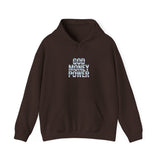 Hoodie — "God Money Power" Chrome Text Pullover
