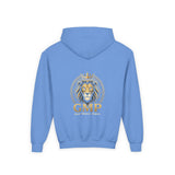Youth Lion Crest Hoodie — GMP Gold Emblem Kids Pullover