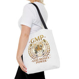 GMP Tiger Tote Bag — "God Money Power" Inspirational Canvas Tote