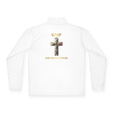 Quarter-Zip Pullover — GMP (God Money Power) Cross Graphic