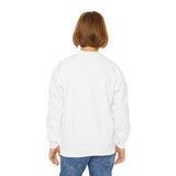Youth Crewneck Sweatshirt — Vintage Halloween Pumpkin "GOD MONEY POWER"