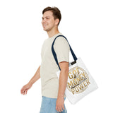 God Money Power Tote Bag — Bold Pyramid Graphic Religious Statement Tote