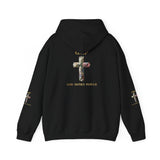 God Moves in Mysterious Ways Cross Hoodie — Floral Cross Religious Pullover