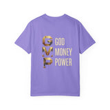 T-Shirt — GVMP Gold Graphic: "God Money Power" Statement Tee