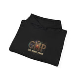GMP Logo Hoodie — Classic White Pullover with Subtle Gold Accent