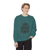 Sweatshirt — GOD MONEY POWER Bold Graphic Crewneck