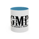 GMP "God Money Power" Accent Coffee Mug — Bold Black Scripture-Inspired Design (11/15oz)