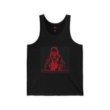 Red Saint Graphic Tank Top – Dark Religious Art Tee