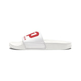 Slide Sandals — White ‘GMP Good Money Power’ Removable-Strap Pool Slides