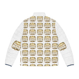 Puffer Jacket — Gold Trophy Plaid All-Over Print