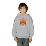 Youth Halloween Pumpkin Hoodie —“ God Money Power” Jack-o'-Lantern Graphic Hooded Sweatshirt