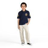 Youth Polo Shirt – Gold Lion Crest "GMP" School/Team Logo