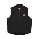 Embroidered Duck Cloth Work Vest — Durable Washed Canvas Utility Vest