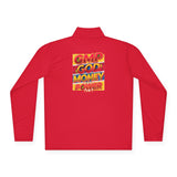 Quarter-Zip Pullover — Bold Retro "GMP: God Money Power" Graphic