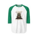 Raglan Shirt — GMP 'God Money Power' Gold Throne Graphic