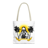 Religious Icon Bandana Tote Bag — 'God Honors Power' Palm Tree Sun Tote