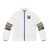 Puffer Jacket — "Put God First, Hustle for the Money, Put Yourself in Power" Inspirational Graphic