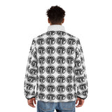 Monogram Pattern Puffer Jacket — Black & White All-Over Print