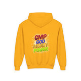 Youth Hoodie — GMP God Money Power Rainbow Graphic