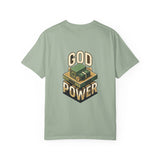 God Power T-Shirt — Faith Graphic Tee with Vintage Tank Illustration