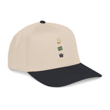 Mid Profile Baseball Cap — Minimalist Crown, Book & Sun Embroidery Cap