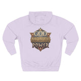 Hoodie — 'God Money Power' Vintage Emblem Fleece Hoodie