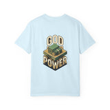 God Power T-Shirt — Faith Graphic Tee with Vintage Tank Illustration