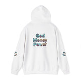 God Money Power Hoodie — Inspirational Graphic Pullover with Script on Sleeves