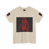 Graphic Tee - Red Mystic Hooded Figure Streetwear
