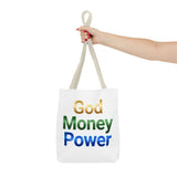 God Money Power Tote Bag — Inspirational Faith & Prosperity Canvas Tote