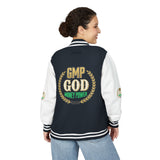 Letterman Jacket — 'GOD Money Power (GMP)' Red & White Varsity Jacket