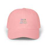 Dad Cap — Minimalist Tiny Text White Baseball Hat