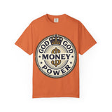 God Money Power T-Shirt — Crown Emblem Graphic Tee (God • Money • Power)