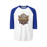 God, Money, Power Raglan Shirt — Christian Faith & Hustle Baseball Tee