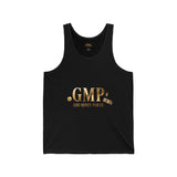 GMP (God Money Power) Gold Logo Tank Top — Faith-Inspired Motivational Graphic Tank
